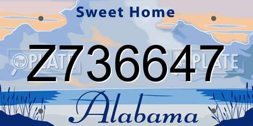 Z736647 Alabama License Plate