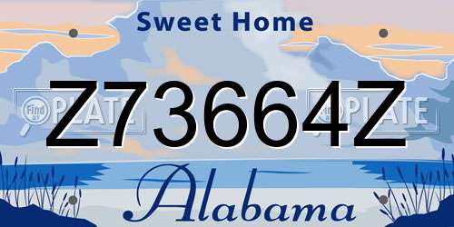 Z73664Z Alabama License Plate