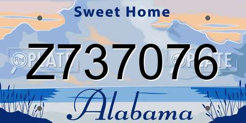 Z737076 Alabama License Plate