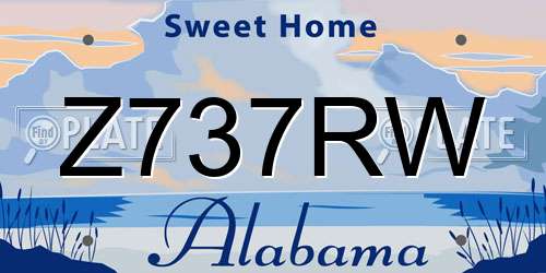 Z737RW Alabama License Plate