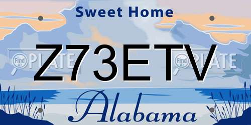 Z73ETV Alabama License Plate