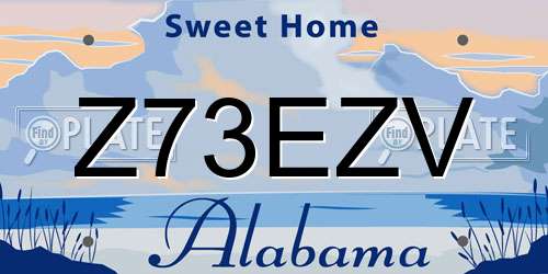 Z73EZV Alabama License Plate