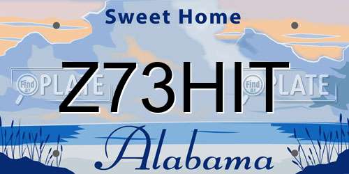 Z73HIT Alabama License Plate
