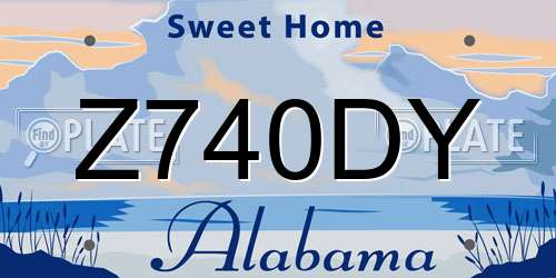 Z740DY Alabama License Plate
