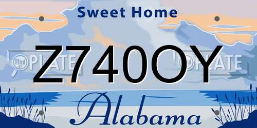 Z740OY Alabama License Plate