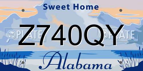 Z740QY Alabama License Plate