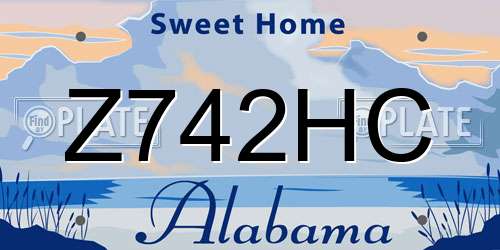 Z742HC Alabama License Plate