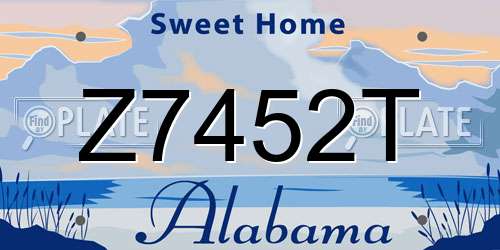 Z7452T Alabama License Plate