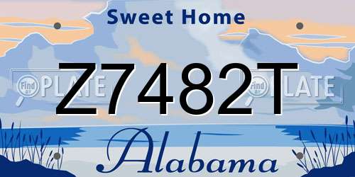 Z7482T Alabama License Plate