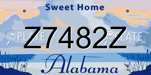 Z7482Z Alabama License Plate