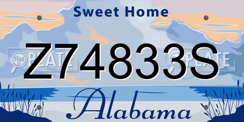 Z74833S Alabama License Plate