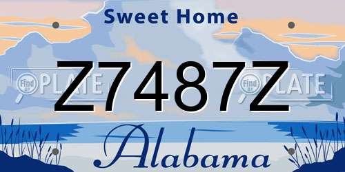 Z7487Z Alabama License Plate