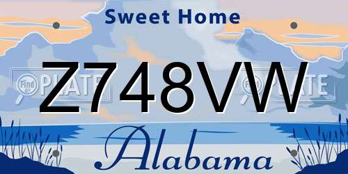 Z748VW Alabama License Plate