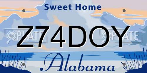 Z74DOY Alabama License Plate