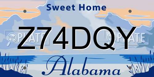 Z74DQY Alabama License Plate