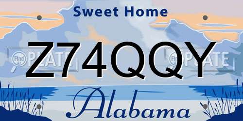 Z74QQY Alabama License Plate