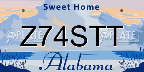 Z74STT Alabama License Plate