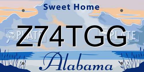 Z74TGG Alabama License Plate