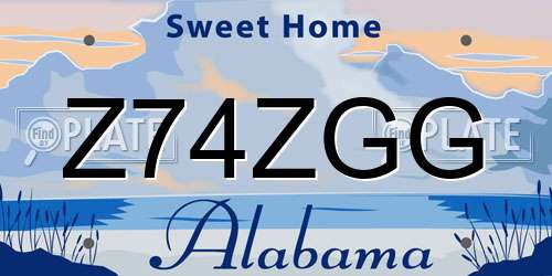 Z74ZGG Alabama License Plate