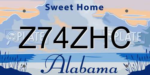Z74ZHC Alabama License Plate