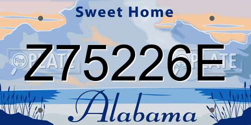 Z75226E Alabama License Plate