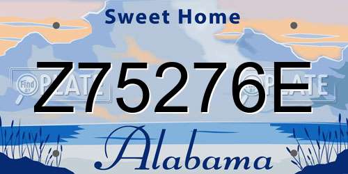 Z75276E Alabama License Plate