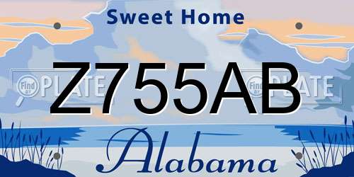 Z755AB Alabama License Plate