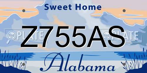 Z755AS Alabama License Plate