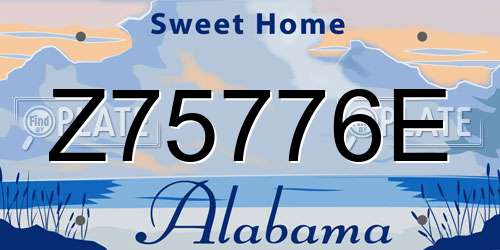 Z75776E Alabama License Plate