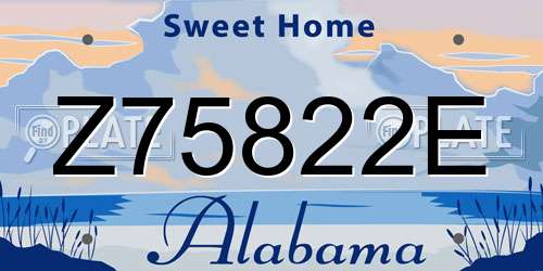 Z75822E Alabama License Plate