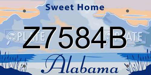 Z7584B Alabama License Plate