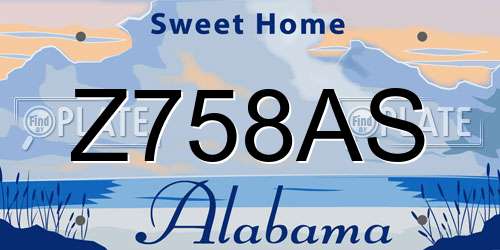 Z758AS Alabama License Plate
