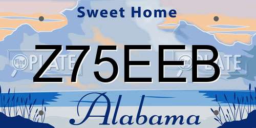 Z75EEB Alabama License Plate