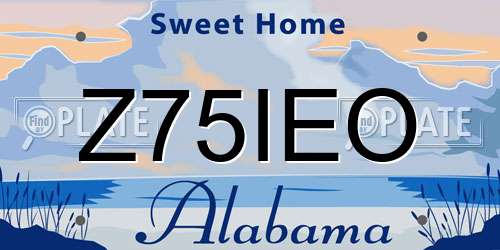 Z75IEO Alabama License Plate