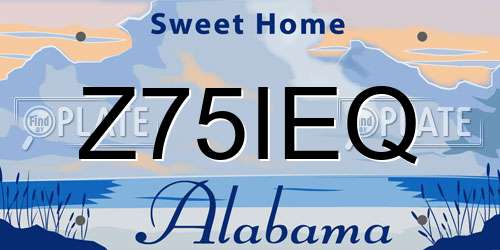 Z75IEQ Alabama License Plate