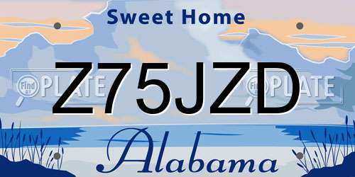 Z75JZD Alabama License Plate