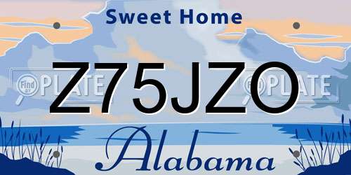 Z75JZO Alabama License Plate