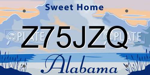 Z75JZQ Alabama License Plate