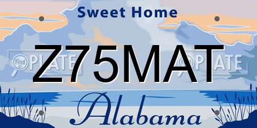 Z75MAT Alabama License Plate
