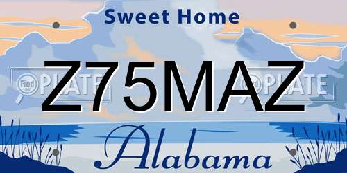 Z75MAZ Alabama License Plate