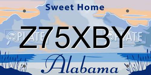 Z75XBY Alabama License Plate