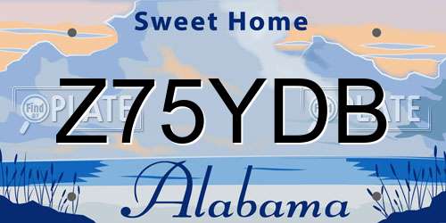 Z75YDB Alabama License Plate
