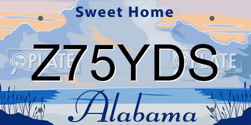 Z75YDS Alabama License Plate