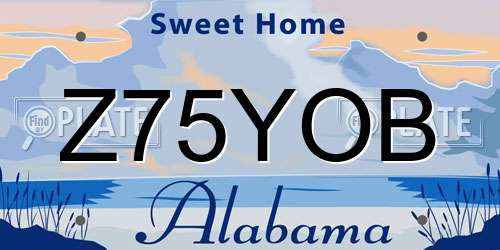 Z75YOB Alabama License Plate