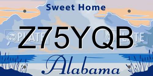 Z75YQB Alabama License Plate