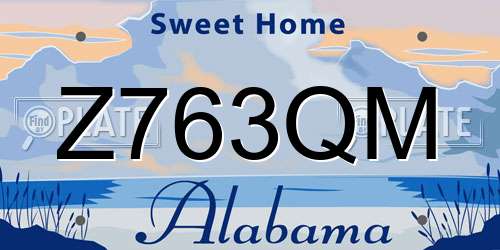 Z763QM Alabama License Plate