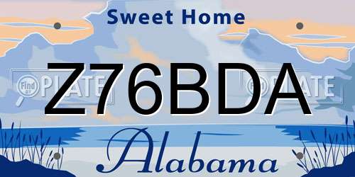 Z76BDA Alabama License Plate