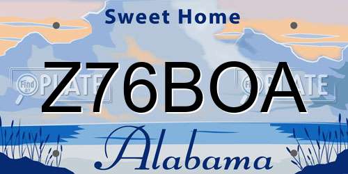 Z76BOA Alabama License Plate