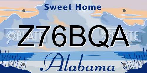 Z76BQA Alabama License Plate