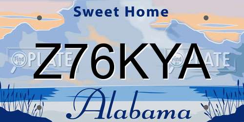 Z76KYA Alabama License Plate